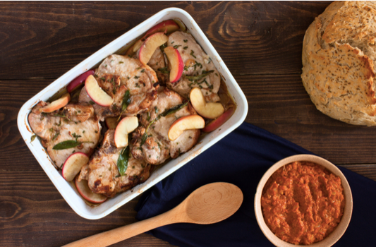 Pork Chops with Apples & Spiced Butternut Squash Recipe